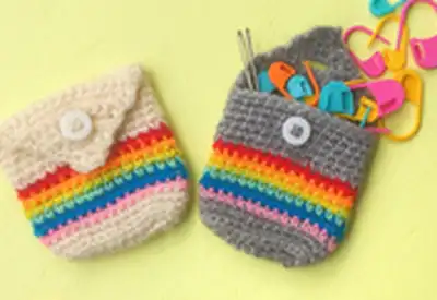 Pixie pocket Pouch Amigurumi Pattern step 4 - final assembly and finishing