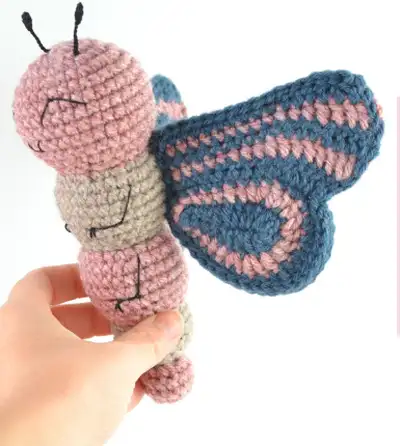Ava the Butterfly Amigurumi Pattern step 3 - details and accessories