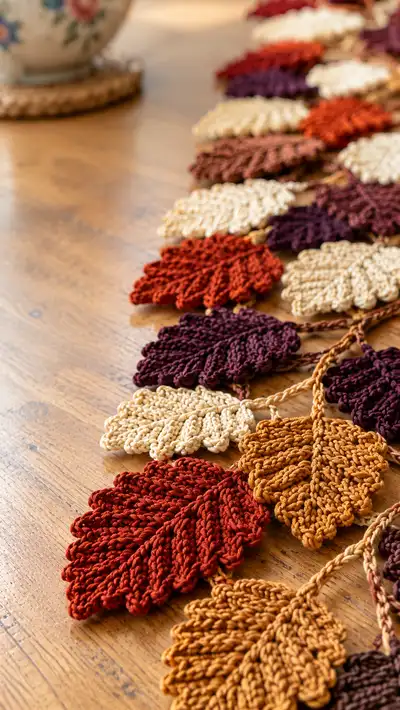 Autumn Leaves Table Runner Pattern step 2 - assembly progress