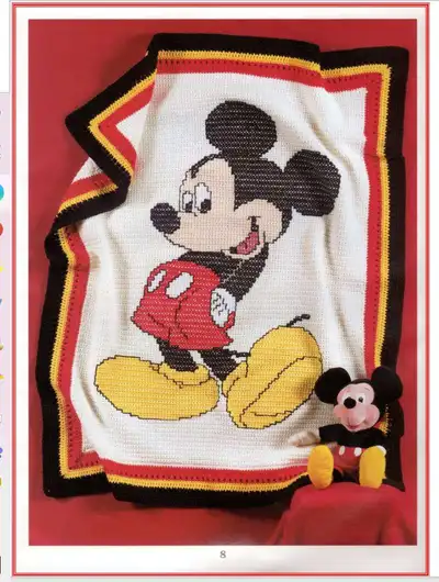 Mickey & Minnie Afghans Pattern step 2 - assembly progress