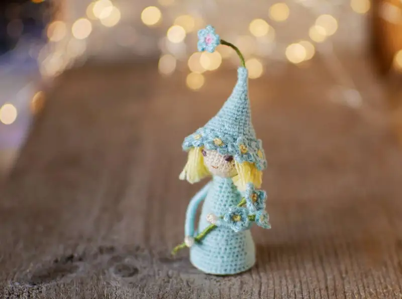 Free Intermediate crochet pattern: Forget-Me-Not Fairy Amigurumi Pattern - Easy to follow tutorial