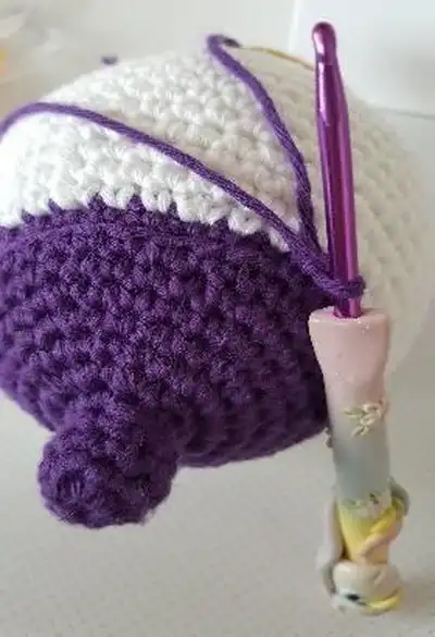 SWC Mrs Potts and Chip Amigurumi Pattern step 2 - assembly progress
