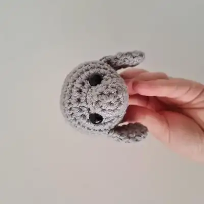Manatee Friend Amigurumi Pattern step 2 - assembly progress