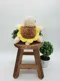 Mini Sunflower Turtle Amigurumi Pattern step 2 - assembly progress