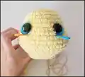 Feather Locklear the Chick Amigurumi Pattern step 4 - final assembly and finishing
