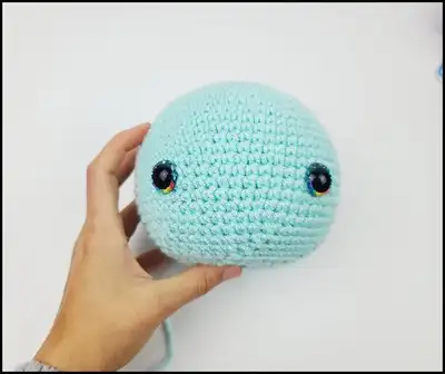 Jellyfish Amigurumi Pattern step 2 - assembly progress