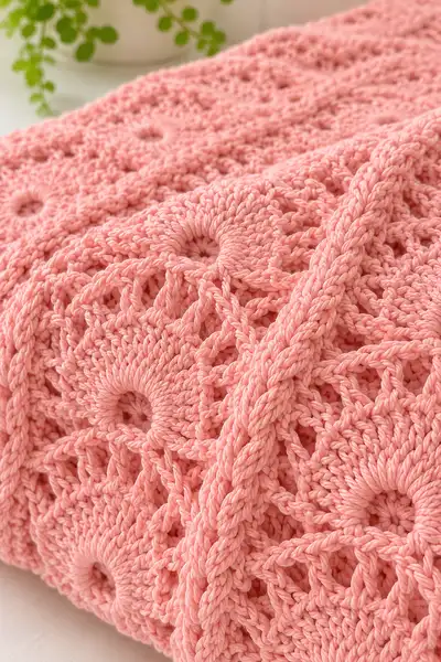 Sweet Blush Pink Bedspread Pattern step 3 - details and accessories