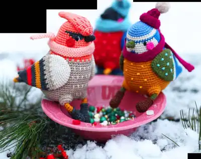 Kingfisher Amigurumi Pattern step 2 - assembly progress