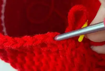 Crochet Emotional Support Pickle Amigurumi Pattern step 2 - assembly progress