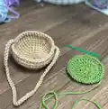 Hanging Plant Pot Amigurumi Pattern step 2 - assembly progress