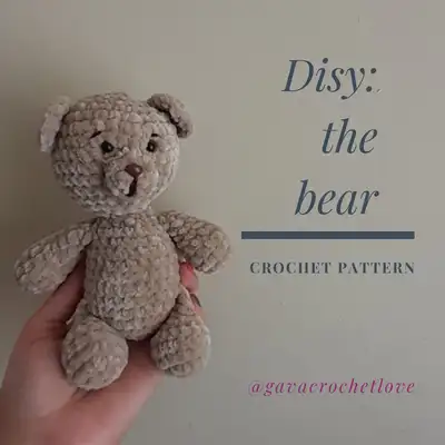 Disy: the bear Amigurumi Pattern step 1 - construction progress