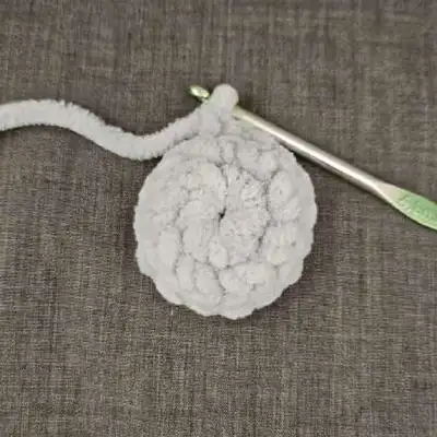 Nina The Plush Elephant Amigurumi Pattern step 2 - assembly progress