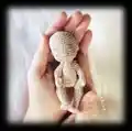 Mini Baby Doll Amigurumi Pattern step 2 - assembly progress