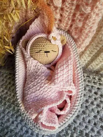 Baby Bears Amigurumi Pattern step 1 - construction progress