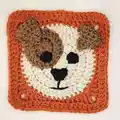 Dog Granny Square Pattern step 1 - construction progress