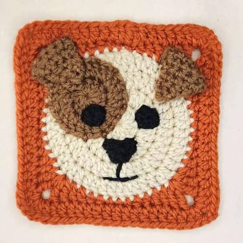 Free Intermediate crochet pattern: Dog Granny Square Pattern - Easy to follow tutorial
