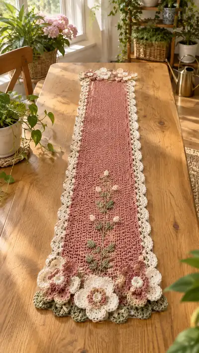 Vintage Floral Table Runner Pattern step 1 - construction progress