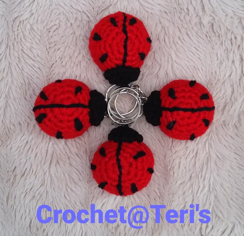 Free Beginner Friendly crochet pattern: Ladybug Keychains Amigurumi Pattern - Easy to follow tutorial
