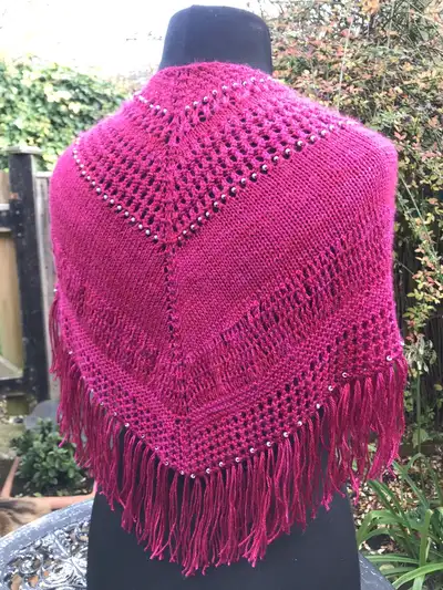 Paris At Night Shawl Pattern step 1 - construction progress