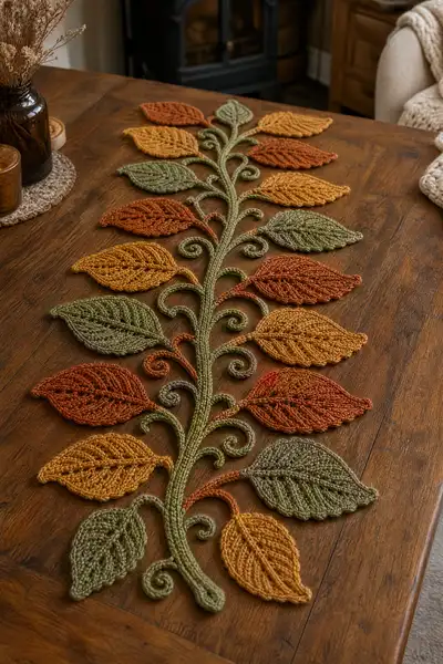 Central Vine Table Runner Pattern step 1 - construction progress