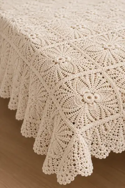 Serene Petal Bedspread Pattern step 3 - details and accessories