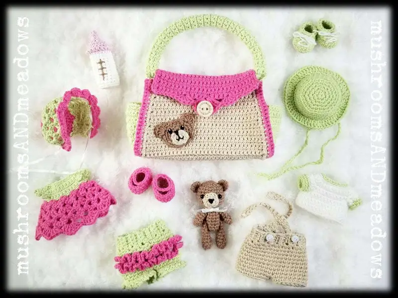 Free crochet pattern: Sweet Handfuls Babys Day Out Set Pattern - Intermediate level tutorial