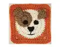 Dog Granny Square Crochet Pattern step 1 - construction progress