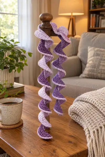 Sugarplum Spiral Garland Pattern step 1 - construction progress