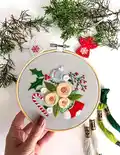 Christmas Embroidery Hoop Pattern step 1 - construction progress