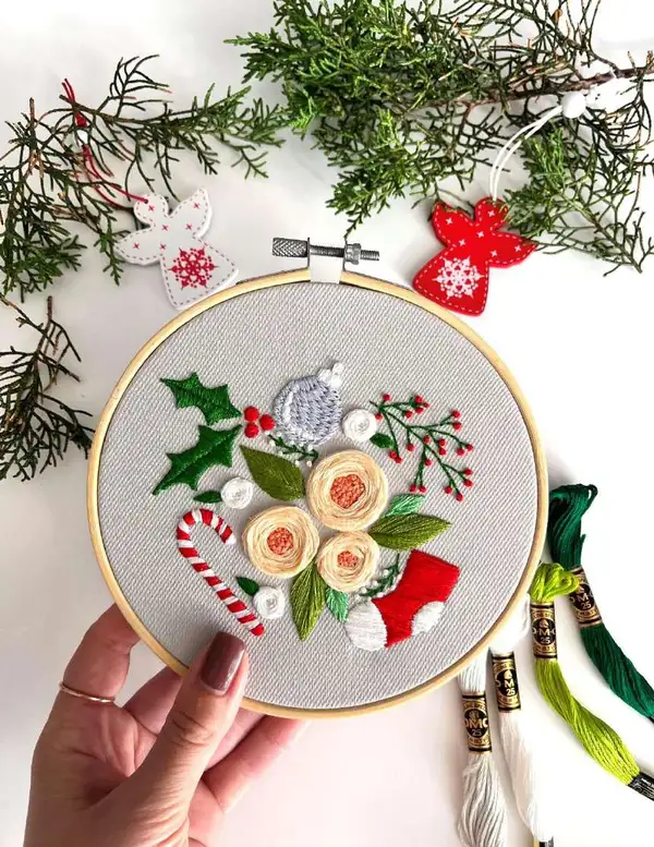 Christmas Embroidery Hoop Pattern
