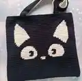 Black Cat Bag Crochet Pattern step 2 - assembly progress