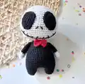 Jack Skellington Amigurumi Pattern step 1 - construction progress