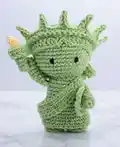 Lady Liberty Amigurumi Pattern step 1 - construction progress