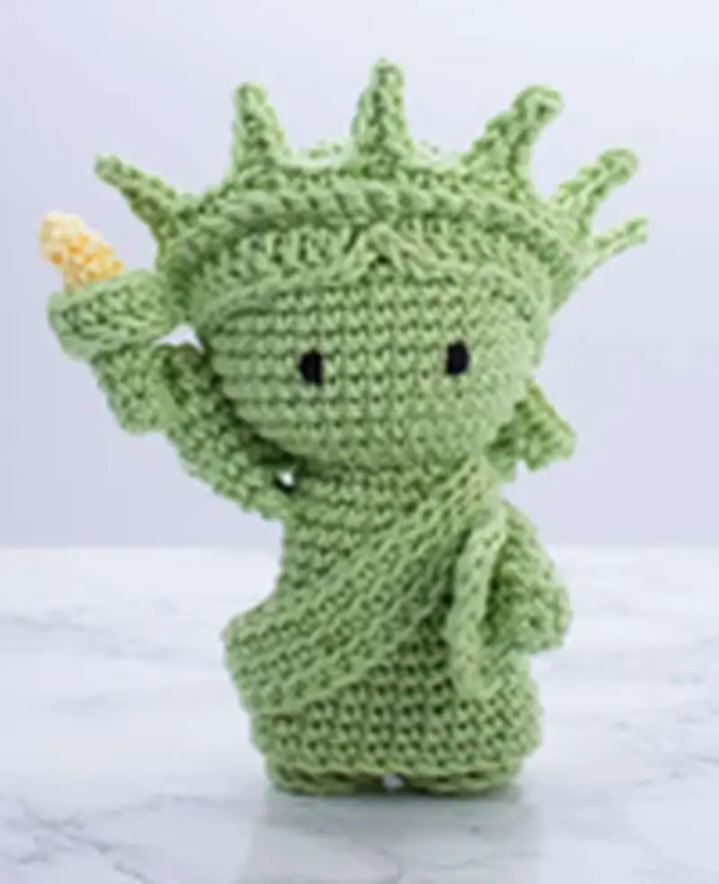 Free Intermediate crochet pattern: Lady Liberty Amigurumi Pattern - Easy to follow tutorial