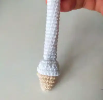 Wednesday Amigurumi Pattern step 3 - details and accessories