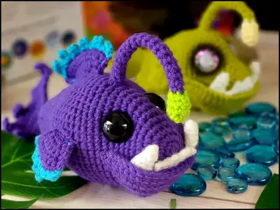 Erebus the Angler Fish Amigurumi Pattern step 1 - construction progress