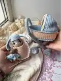 Doll in a Baby-Carriage Amigurumi Pattern step 1 - construction progress