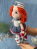 Sailor Girl Amigurumi Pattern step 2 - assembly progress