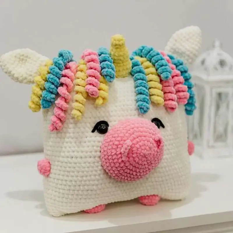 Free Intermediate crochet pattern: Pillow-unicorn Amigurumi Pattern - Easy to follow tutorial