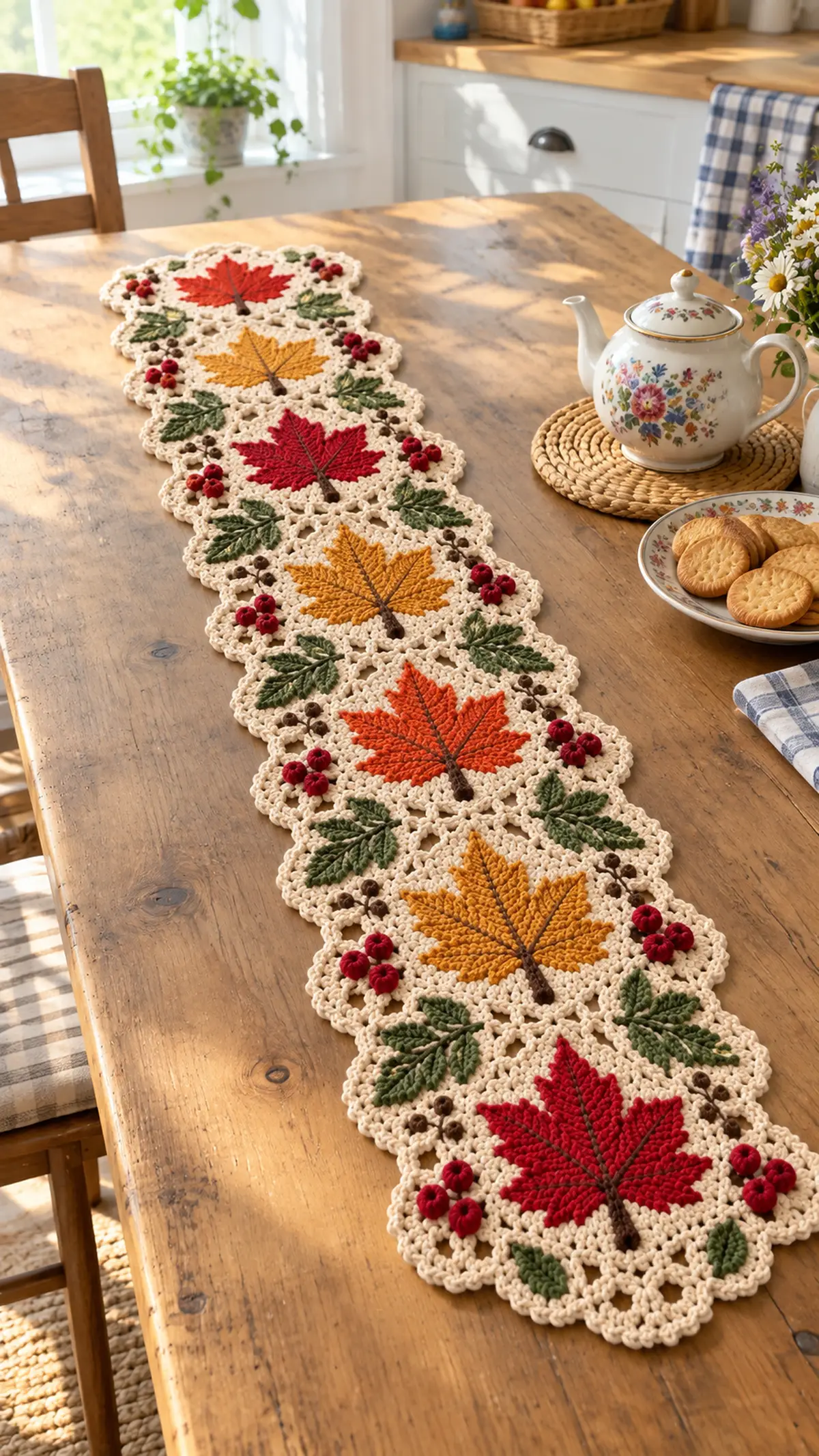 Autumn Maple Leaf Table Runner Pattern - Intermediate