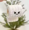 Angry Toilet Paper Crochet Pattern step 1 - construction progress