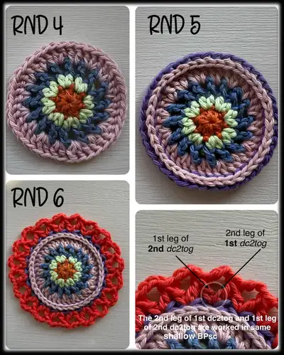 Pinwheel Square Pattern step 4 - final assembly and finishing