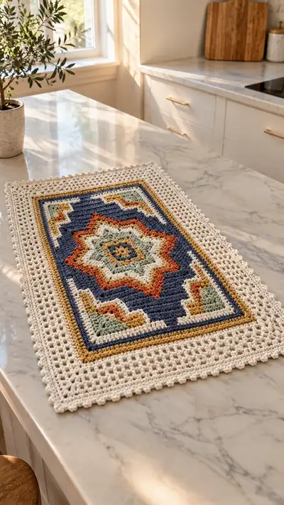 Boho Star Table Runner Pattern step 1 - construction progress