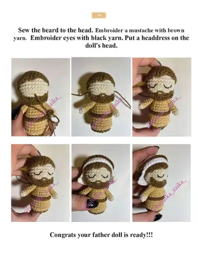 Nativity Book Amigurumi Pattern step 3 - details and accessories
