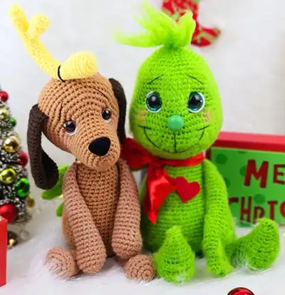 Baby Grinch & Baby Max Amigurumi Pattern step 1 - construction progress