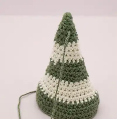 Noel the Christmas Mouse Amigurumi Pattern step 4 - final assembly and finishing