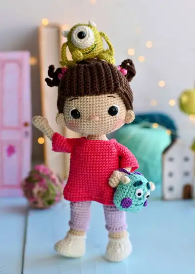 Doll Boo Amigurumi Pattern step 1 - construction progress