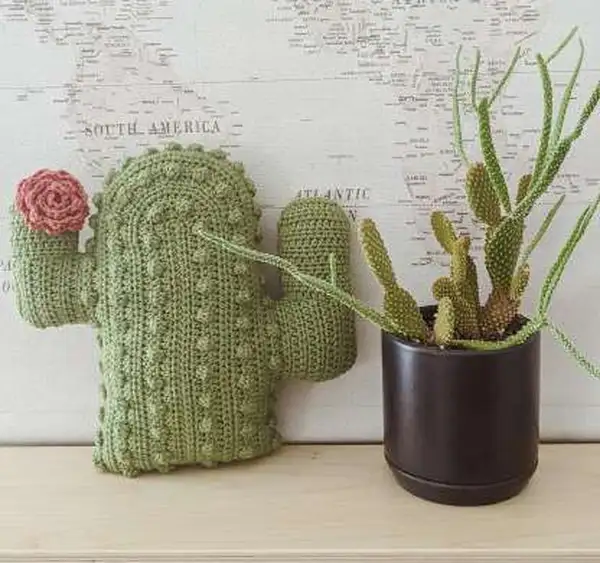 Crochet Cactus Pillow Pattern