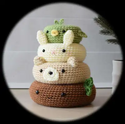 Forest Friends Amigurumi Pattern step 1 - construction progress