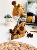 Ollie the Giraffe Amigurumi Pattern step 1 - construction progress